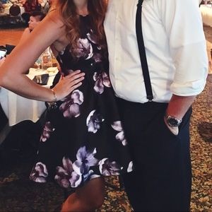 Floral Skater Dress W/ Open Back